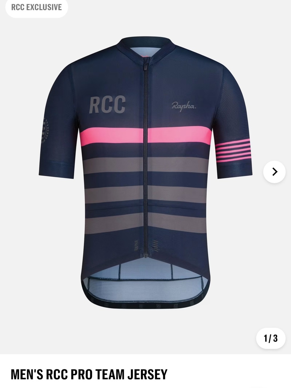 Rapha Men's RCC Pro Team Jersey - Dark Navy with Pink Accents